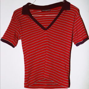 Brandy Melville Red striped shirt❤️💙 *NEVER WORN*